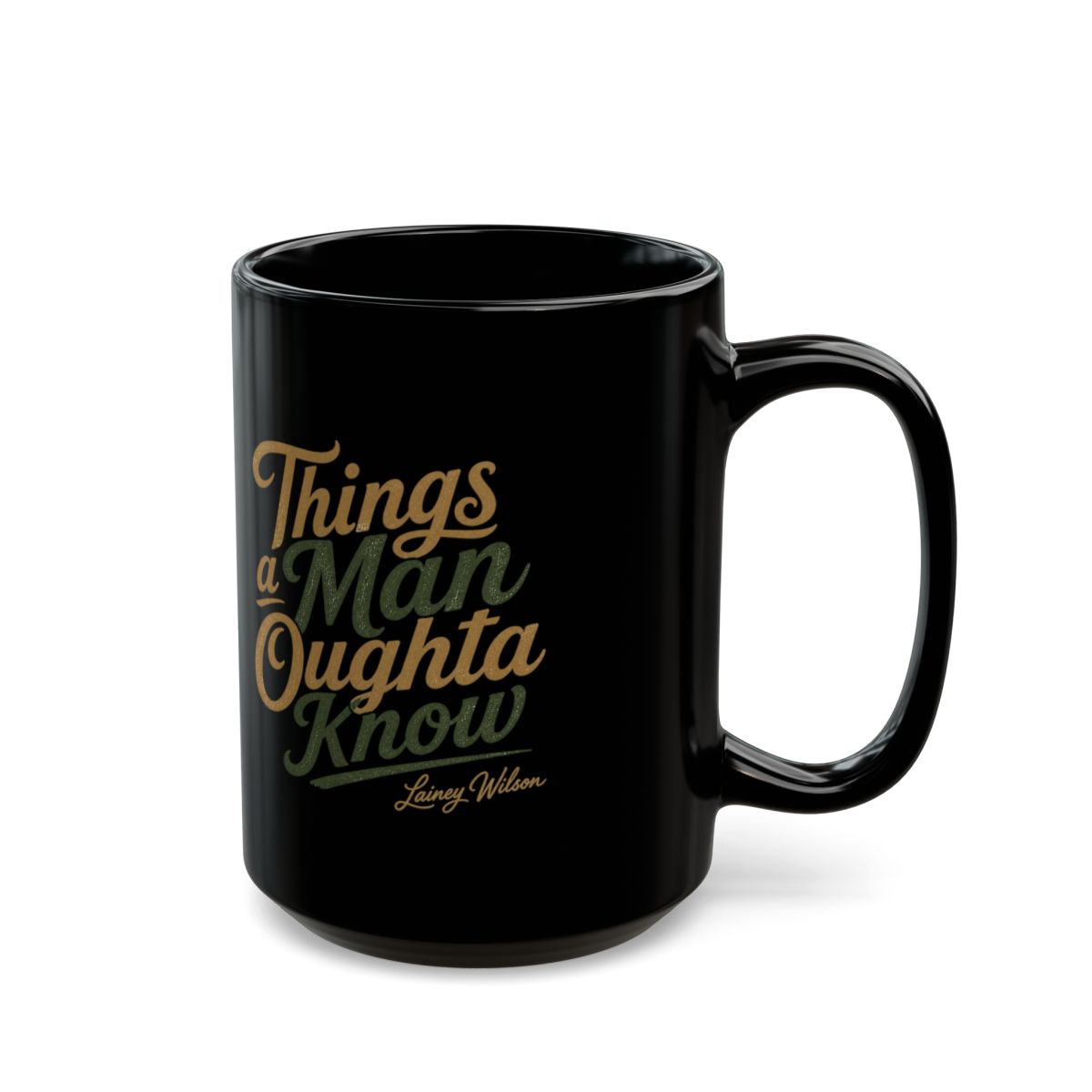 Lainey Wilson "Things a Man Oughta Know" Black Mug
