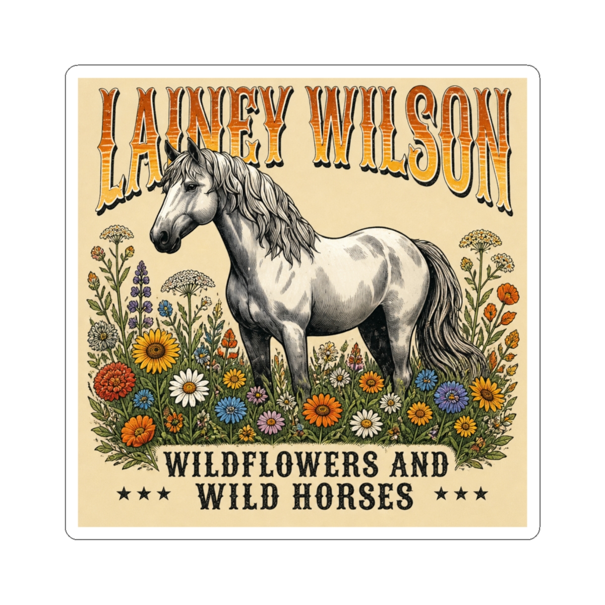 Lainey Wilson Wildflowers and Wild Horses Sticker - alternate angle 2, merchandise