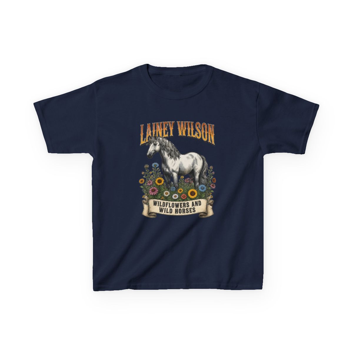 Lainey Wilson Wildflowers and Wild Horses Kids T-Shirt - alternate angle 4, merchandise
