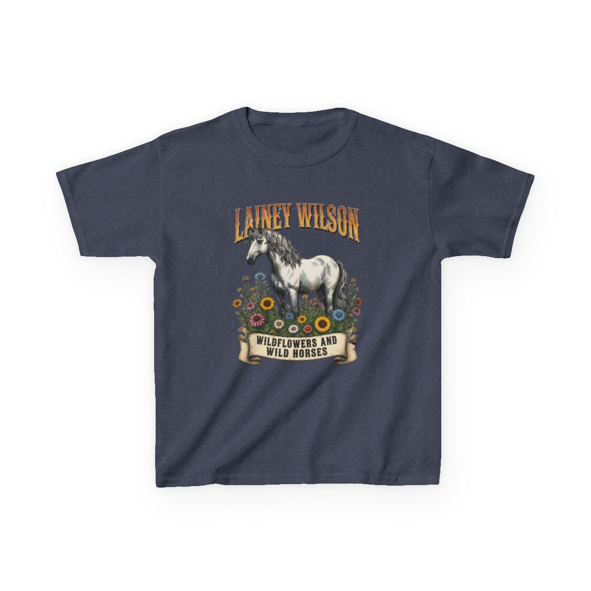 Lainey Wilson Wildflowers and Wild Horses Kids T-Shirt - alternate angle 5, merchandise