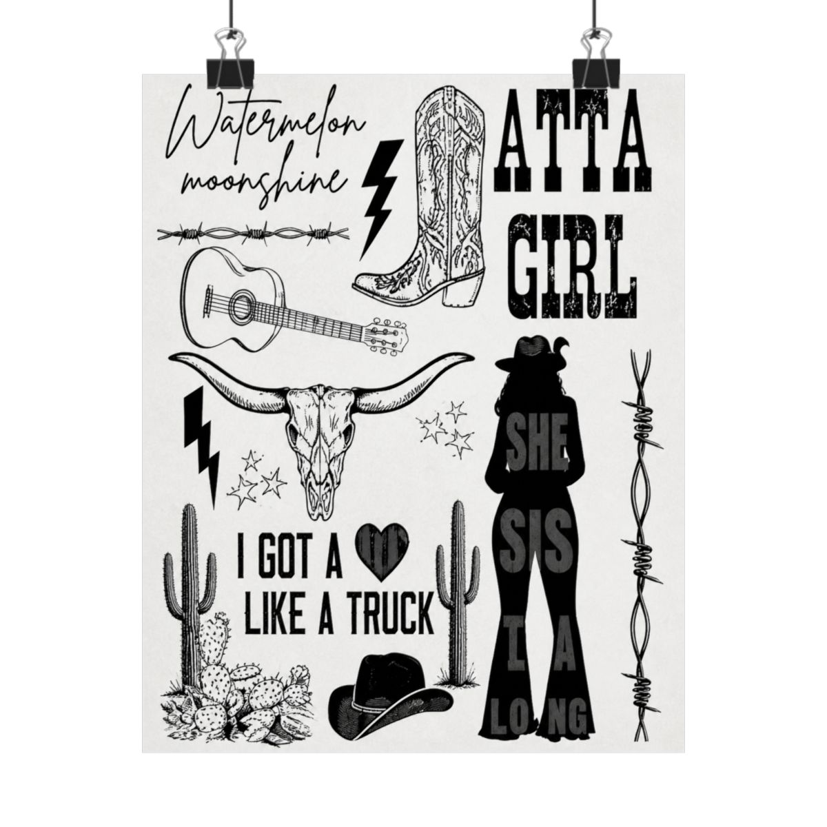 BATTTX Lainey Wilson 6 Posters Poster Wall Decorative Art Painting Living Room Bedroom Decoration Gift Unframe-style12x18inch(30x45cm)